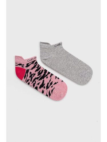 Чорапи Calvin Klein дамски в розово