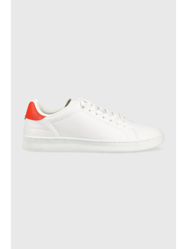 Кожени маратонки Tommy Hilfiger COURT SNEAKER LEATHER CUP в бяло