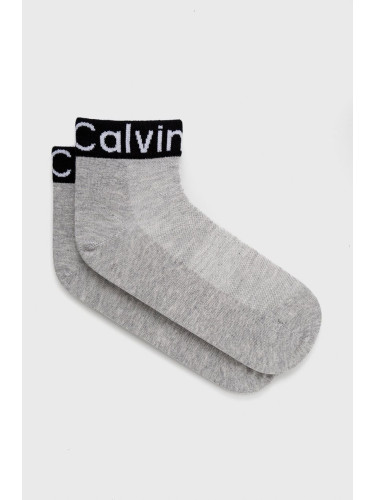 Чорапи Calvin Klein дамски в сиво