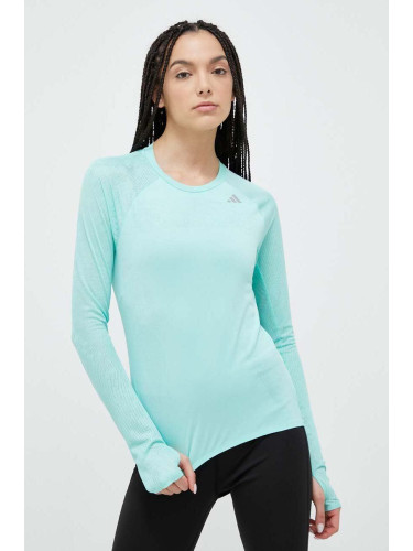 Блуза с дълги ръкави за бягане adidas Performance Adizero в зелено