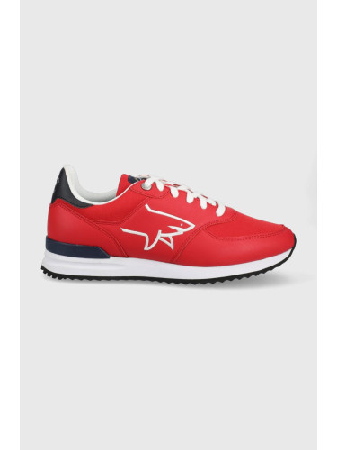 Кожени обувки Paul&Shark в червено