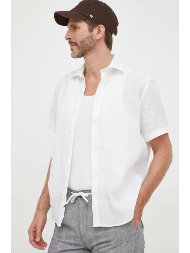 Ленена риза North Sails в бяло със стандартна кройка с класическа яка