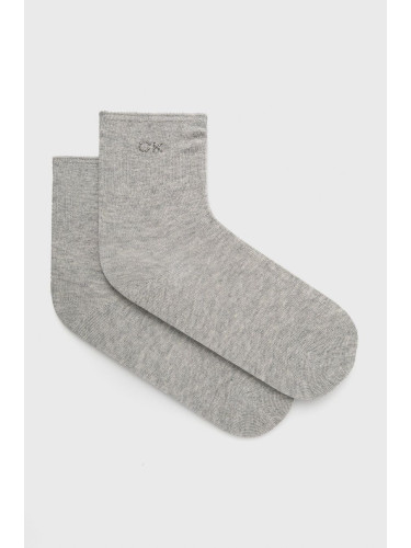 Чорапи Calvin Klein дамски в сиво