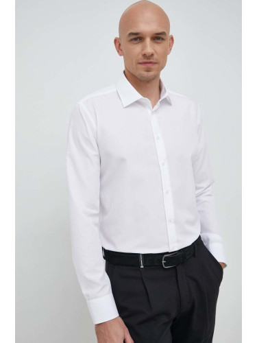 Памучна риза Seidensticker X-Slim мъжка в бяло с кройка по тялото класическа яка 01.474980