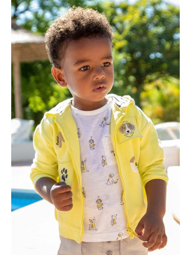 Бебешка тениска Mayoral в жълто с десен