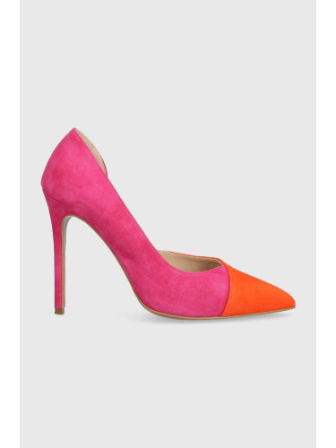 Велурени обувки с висок ток Baldowski в розово