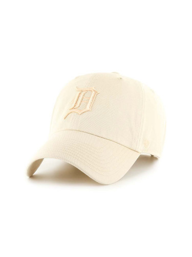 Памучна шапка с козирка 47 brand MLB Detroit Tigers в бежово с апликация
