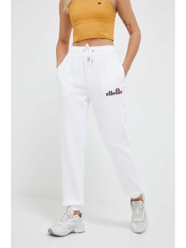 Панталон Ellesse дамски в бяло с изчистен дизайн