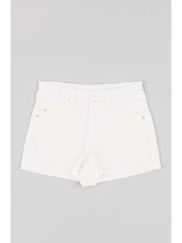 Детски памучен къс панталон zippy в бяло с десен
