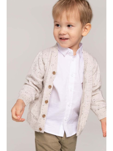 Бебешка памучна риза Coccodrillo в бяло