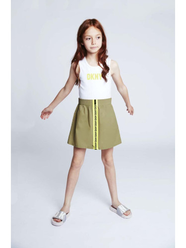 Детска рокля Dkny в зелено къс модел разкроен модел
