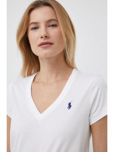 Памучна тениска Polo Ralph Lauren в бяло 211902403