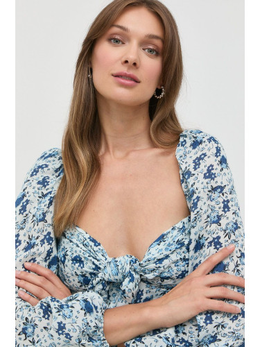 Памучна блуза Bardot дамска с десен
