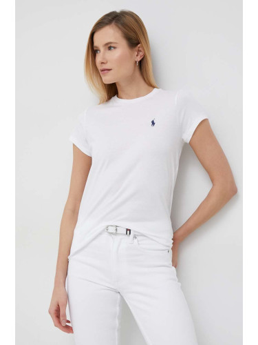 Памучна тениска Polo Ralph Lauren в бяло 211898698