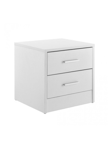 Нощно шкафче / Комод за офис 38 x 34 x 37 см - Бяло с 2 чекмеджета