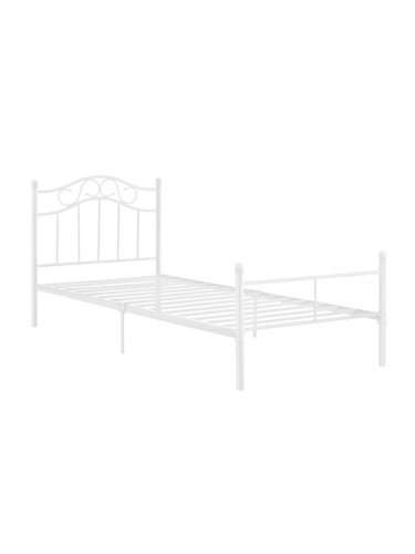 Двойно легло с метална рамка - Бяло - 200 x 120см