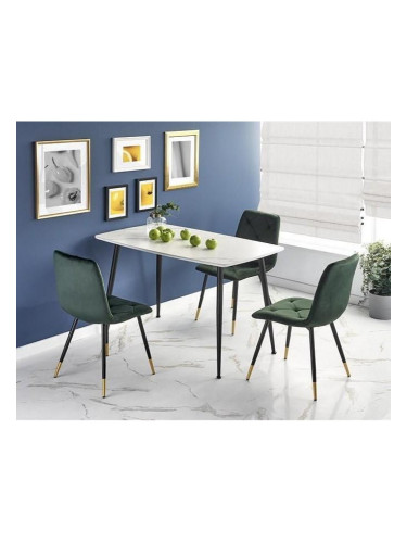Трапезен комплект BM-Marco 1, бял мрамор  + 4 стола КH438
