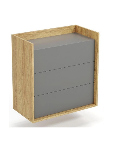 Шкаф BM-Komoda Mobius 3S, MDF, сив