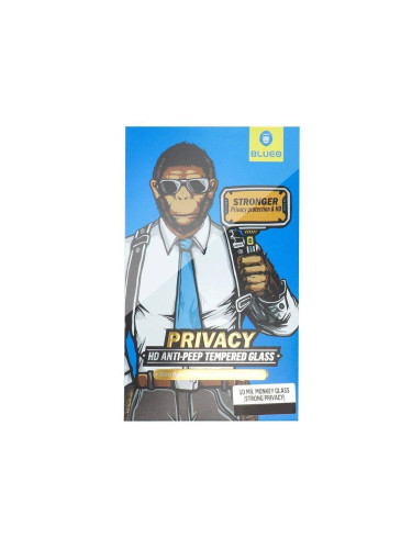 Стъклен протектор Blueo 5D Full Strong Privacy с цяло лепило, За iPhone 14 Plus (6.7), Черен