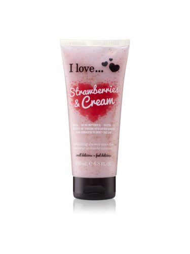 I Love Strawberries & Cream душ гел с пилинг ефект 200 мл.