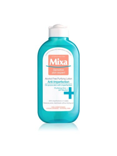 MIXA Anti-Imperfection почистваща вода за лице без алкохол 200 мл.