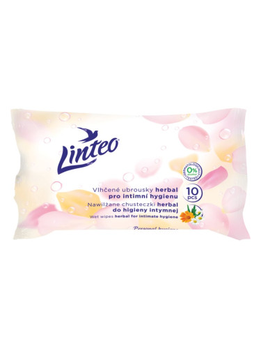 Linteo Personal hygiene мокри кърпички за интимна хигиена мини herbal 10 бр.