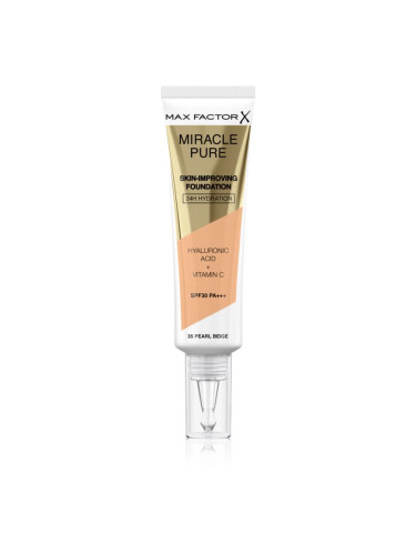 Max Factor Miracle Pure Skin дълготраен фон дьо тен SPF 30 цвят 35 Pearl Beige 30 мл.