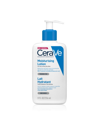 CeraVe Moisturizers Lotion хидратиращо мляко за тяло и лице за суха или много суха кожа 236 мл.