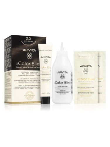 Apivita My Color Elixir боя за коса без амоняк цвят 3.0 Dark Brown 1 бр.