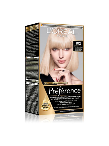 L’Oréal Paris Préférence боя за коса цвят 102 Extremely Light Iridescent Blond 1 бр.