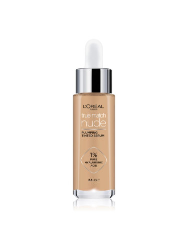 L’Oréal Paris True Match Nude Plumping Tinted Serum серум да уеднакви цвета на кожата цвят 2-3 Light 30 мл.