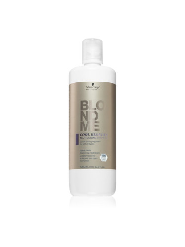 Schwarzkopf Professional Blondme Cool Blondes шампоан, неутрализиращ жълтите нюанси за блонд коса и коса с кичури 1000 мл.