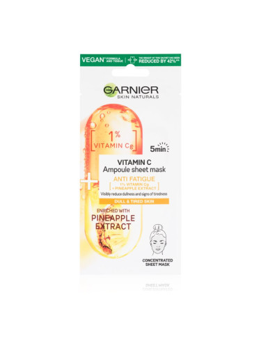 Garnier Skin Naturals Vitamin C платнена маска за лице с енергизиращ ефект 15 гр.
