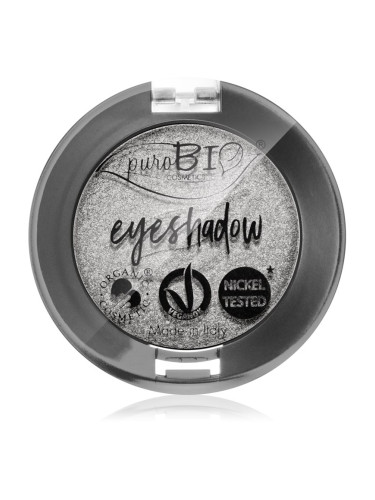 puroBIO Cosmetics Compact Eyeshadows сенки за очи цвят 23 Silver 2,5 гр.