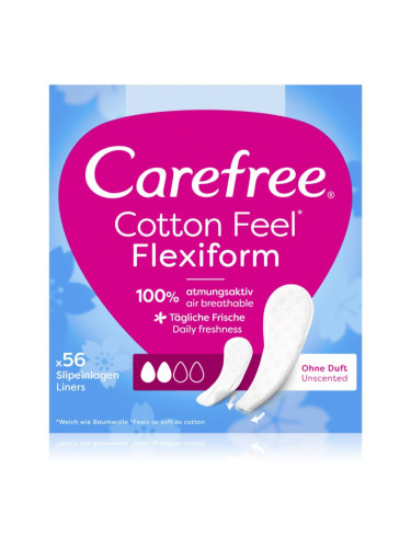 Carefree Cotton Flexiform дамски превръзки без парфюм 56 бр.