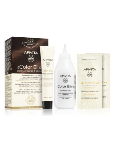 Apivita My Color Elixir боя за коса без амоняк цвят 6.35 Dark Blonde Gold Mahogany 1 бр.