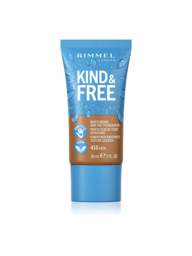 Rimmel Kind & Free лек хидратиращ фон дьо тен цвят 410 Latte 30 мл.