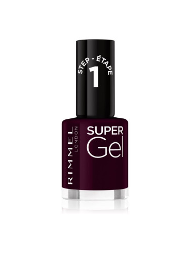 Rimmel Super Gel гел лак за нокти без използване на UV/LED лампа цвят 064 Plum Pudding 12 мл.