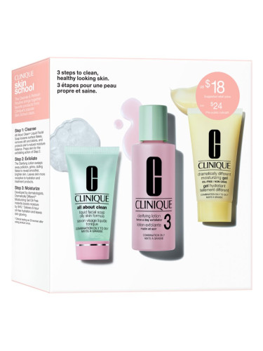 Clinique 3 Steps Skin Care Kit Skin Type 3 подаръчен комплект за смесена и мазна кожа