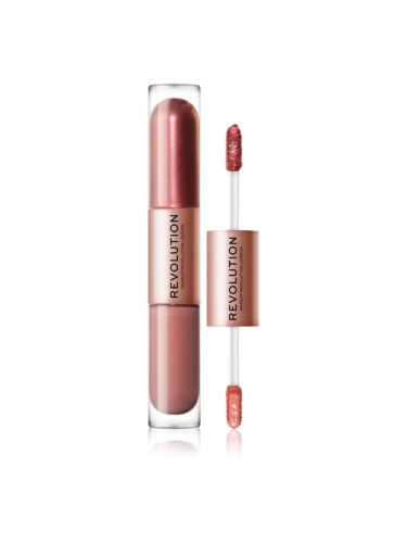 Makeup Revolution Double Up течни очни сенки 2 в 1 цвят Infatuated Rose Gold 2x2,2 мл.