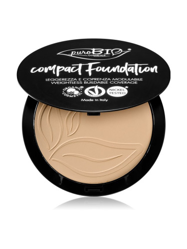 puroBIO Cosmetics Compact Foundation компактна пудра SPF 10 цвят 02 9 гр.