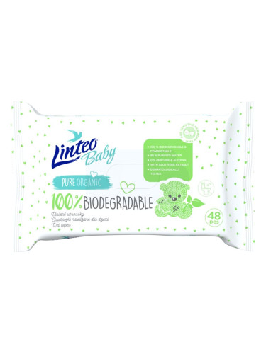 Linteo Baby 100% Biodegradable нежни мокри кърпички за бебета 48 бр.