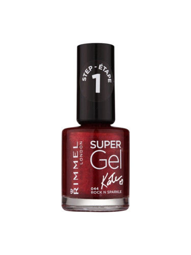 Rimmel Super Gel By Kate гел лак за нокти без използване на UV/LED лампа цвят 044 Rock n Sparkle 12 мл.