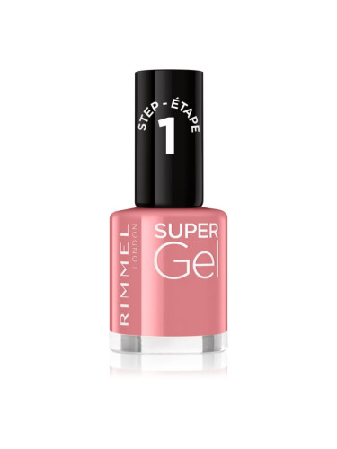 Rimmel Super Gel гел лак за нокти без използване на UV/LED лампа цвят 035 Pop Princess Pink 12 мл.