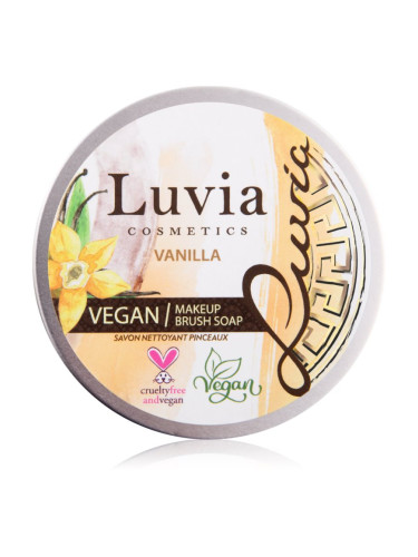 Luvia Cosmetics Brush Soap почистващ сапун за козметични четки с аромат Vanilla 100 гр.