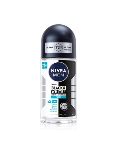 Nivea Men Invisible Black & White рол-он и антиперспирант за мъже 50 мл.