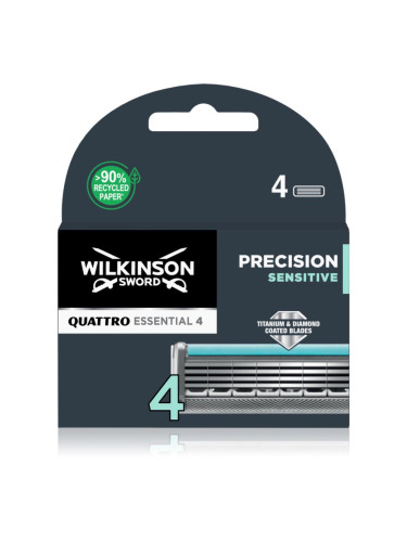 Wilkinson Sword Quattro Essential 4 Precision Sensitive Резервни остриета 4 бр.