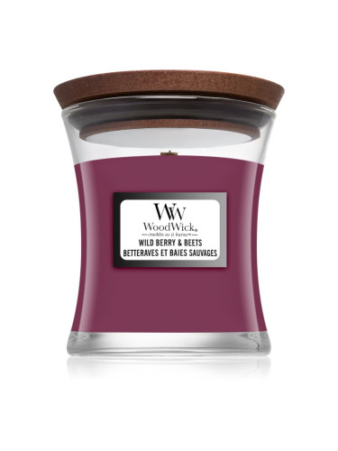 Woodwick Wild Berry & Beets ароматна свещ с дървен фитил 85 гр.