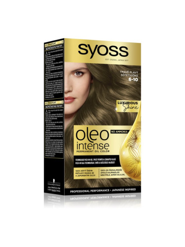Syoss Oleo Intense перманентната боя за коса с олио цвят 6-10 Dark Blond 1 бр.