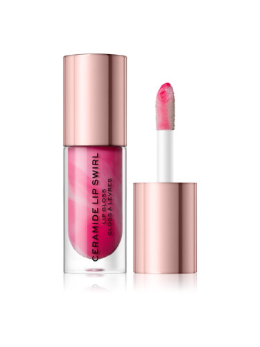 Makeup Revolution Ceramide Swirl хидратиращ блясък за устни цвят Sweet Soft Pink 4,5 мл.